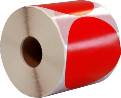 500 Etiketten Rond Rood 80 mm op Rol - Sluitzegel - Markeringspunten - Blanco ronde stickers - DULA