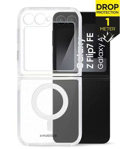 Mobilize Doorzichtig Hoesje geschikt voor Samsung Galaxy Z Flip 7 FE MagSafe Telefoonhoesje Hardcase | Mobilize Naked Protection Backcover Shockproof | Geschikt voor MagSafe | Geschikt voor Draadloos Opladen met Magnetische Ring | Geschikt voor