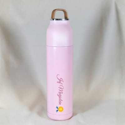 Gepersonaliseerde Thermosfles - Juf Bedankt - Thermosfles Roze 500 ml - Juf Cadeau - Juf Bedankt Cadeau - Juf Cadeautjes Bedankt - Schooljaar Einde - Cadeautje Juf - Juffendag - Lerarendag