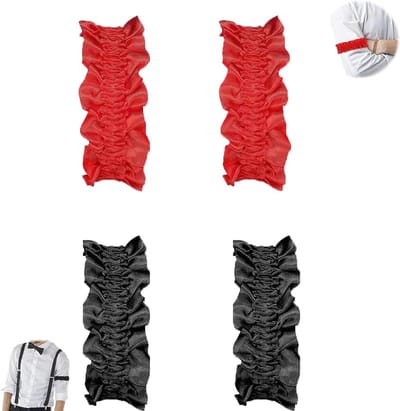 Kousenbanden Set - Beenbanden Bruiloft - Feestelijke Accessoires - 4 Delige Set - 4 x 12 cm - Zwart Rood