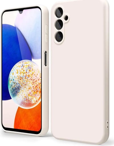 Hoesje met Camera Bescherming Geschikt voor Samsung Galaxy A14 | Back Cover | Dun | Flexibel TPU | Beige