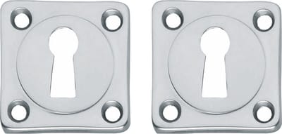 Intersteel Rozet sleutelgat schroefgat vierkant chroom mat