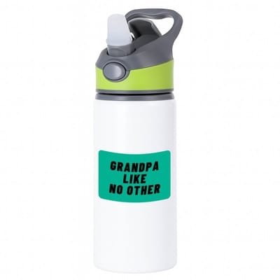 Hacebo® - grandpa like no other waterfles met rietje groen - Opa - geweldige opa - niemand anders - verjaardag - cadeau - kado - bedankje - geschenk - water fles - 650ML