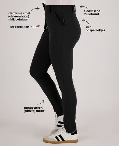Je m'appelle Travelstof At Work Broek Slim fit Met stretch - Zwart - Maat L