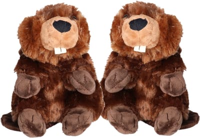 2x stuks pluche bever knuffel 20 cm - Dieren speelgoed bevers knuffels