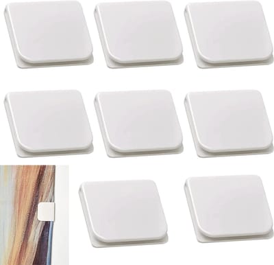 Set van 8 Zelfklevende Douchegordijnclips, Waterdicht en Windproof, Geen Boren Nodig, Ideaal voor Badkamer en Bescherming tegen Spetters