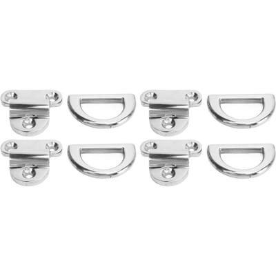 4 Sets Marine Grade Opvouwbaar Pad Eye 316 Roestvrij Staal Marine 8MM D-vormige Verbindingsringen white
