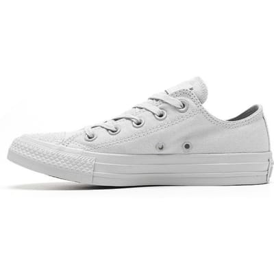 Converse All Star Ctas Ox Toile Antidérapantes Durables Légères Baskets Basses de Skate pour Femmes Gris Loup 563467C 35 white