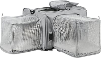 Reismand Huisdier - Draagtas Kat Hond - Veilig Vervoer - Ademend Ventilatieontwerp - 35x28x24 cm - Grijs