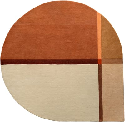Acsento PalauGirareTerra Vloerkleed - 200 x 200 cm - Oranje - Organisch - Wol - Woonkamer, Slaapkamer, Eetkamer - Geometrisch - Modern