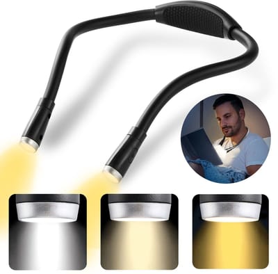 YONO Neklamp Oplaadbaar - Leeslampje voor Boek - in Bed - Haakwerk - Nekleeslamp - Neklampje - Zwart