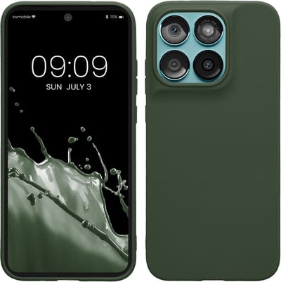 kwmobile telefoonhoesje geschikt voor Motorola Moto G67 / G77 / G87 - Hoesje voor smartphone - Back cover in donkergroen
