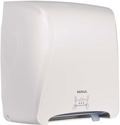 MAUL MaulCare handdoekroldispenser 95324, aanraakvrije verwijdering van losse vellen, capaciteit tot 760 vellen, LED-waarschuwing, afsluitbaar, ABS