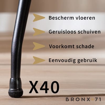 Bronx71® Vloerbeschermer set (voor 40 poten) zwart Ø14-19 mm - Stoelpoot beschermers - Stoelpootdoppen - Stoelpoot sokken
