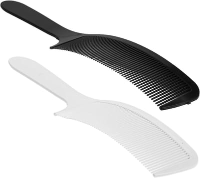 Fade Kam Set - Kapperskam Gebogen Platte - Haar Stylen - Dubbelzijdig Ontwerp - 22 cm - Zwart Wit
