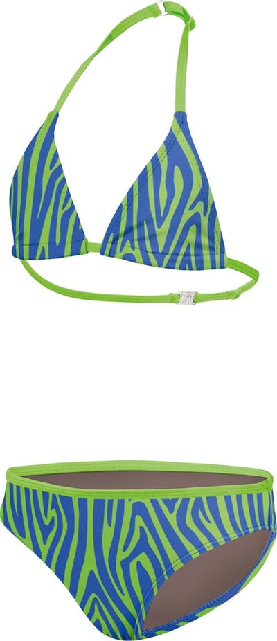 BECO zebra vibes triangel - bikini voor kinderen - blauw/groen - maat 140