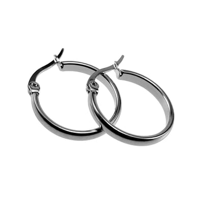 ∅20mm x 3mm Oorringen Dames - Gepolijst RVS - Oorbellen