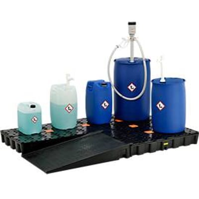 Oprijplaat, voor PE-lekbak HD, draagvermogen 300 kg, 1260 x 800 x 180 mm