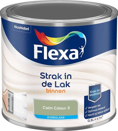 Flexa - Strak In De Lak Binnenlak Zijdeglans - Calm Colour 3 - Mengverf - 500 Ml