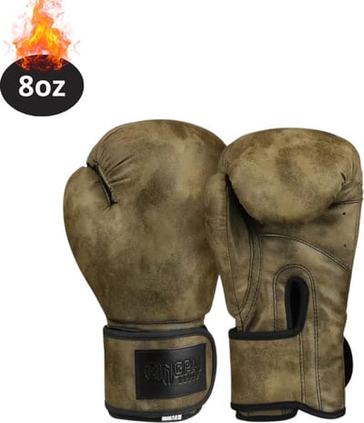 Nivard Bokshandschoenen - Kickboks Handschoenen - Boxing Gloves Set - Vintage - Vecht Handschoenen - Heren - Dames - Groen - 8 oz