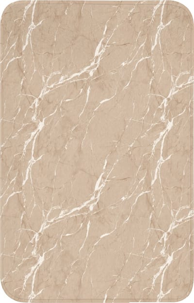 WC mat 50x80 cm - Antislip - Beige - Marmer - Organisch - Wit - Toiletmat - Vloermat - Douchemat - Toilet tapijt - Toiletmatten