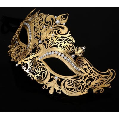 Met Diamant Ingelegd Hol IJzeren Kunst Masker Halve Gezichtsmasker Voor Vrouwen