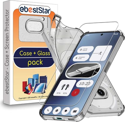 ebestStar - Hoes geschikt voor Nothing Phone (2a), Silicone Slim Cover Case, Versterkte Hoeken en Randen hoesje, Transparant + Gehard Glas