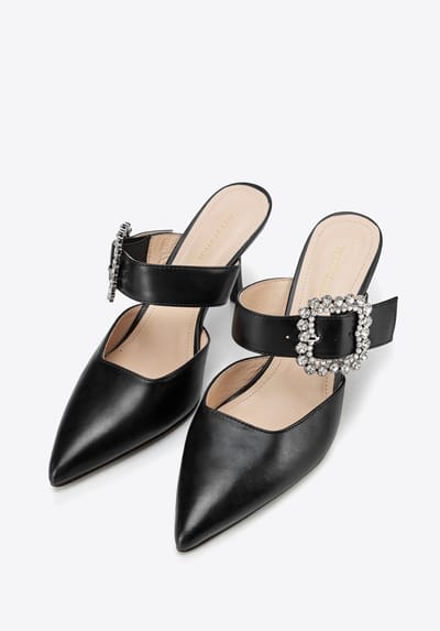 Wittchen Dames leren pumps met stilettohak, zwart, natuurlijk leer