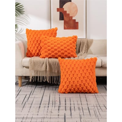 1 pièce Housse de coussin carrée Style Bohème avec motif Tortue, Fabriquée en Peluche Orange Housse de coussin d'appoint Automne pour Canapé Lit 45cm 45x45cm