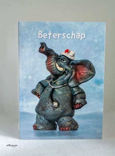 Beterschap wenskaart (a6) – Olifant kaart voor beterschap & steun | Kleintje Fotografie