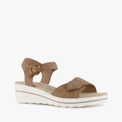 Natuform dames sandalen met sleehak cognac bruin - Maat 36 - Uitneembare zool