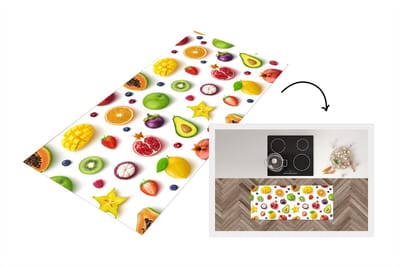 Keukenloper - Loper keuken - Fruit - Patronen - Kleuren - 120x50 cm - Keukenloper vinyl