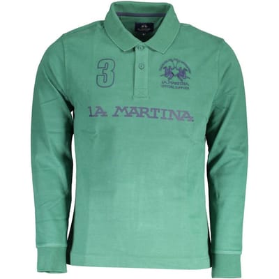 La Martina Groene Katoenen Heren Poloshirt