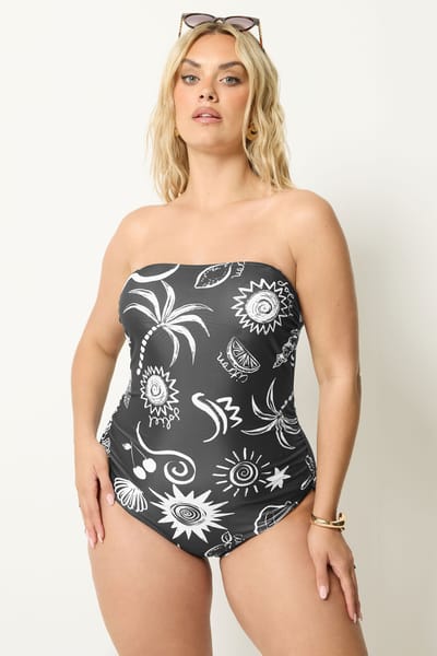 Yours Zwart Hemels Bandeau Zwempak Size 42