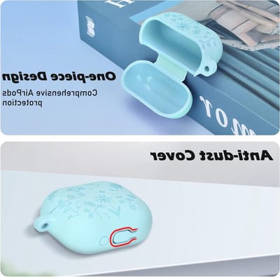 Beschermende Sleutelhanger Case voor Galaxy Buds 3/3 Pro met Gegraveerd Bloemenpatroon - Silicone, Stofdicht en Krasbestendig voor Vrouwen