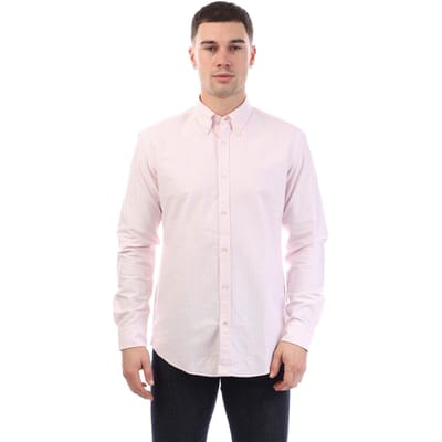 Boss H-Roan Oxford-katoenen herenoverhemd (Roze)