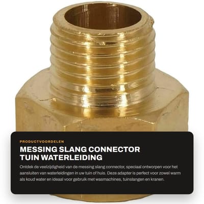 Dailygoods - Messing Slang Connector - Tuin Waterleiding Adapter - 1/2 Inch - Draad - Corrosieweerstand en Rekbaarheid - Geschikt voor Wasmachine...