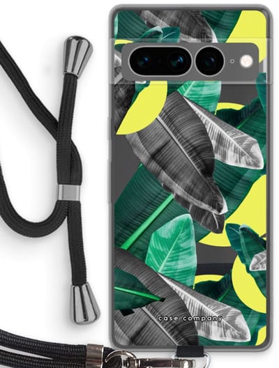 Case Company® - Hoesje met koord geschikt voor Google Pixel 7 Pro hoesje met Koord - Fantasie jungle - Telefoonhoesje met Zwart Koord - Bescherming aan alle Kanten en Over de Schermrand