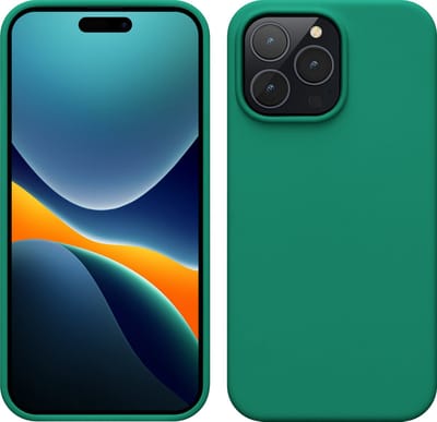 kwmobile telefoonhoesje geschikt voor Apple iPhone 14 Pro Max - Hoesje met siliconen coating - Smartphone case in smaragdgroen