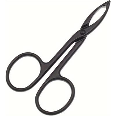 1 pc Pince à épiler Ciseaux Manche Droit Pointu Pince à épiler pour les Sourcils pour les Poils du Visage et l'Entretien des Sourcils black