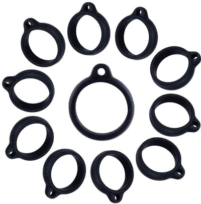 Dailygoods - Dailygoody - Multifunctionele O Ringen - Anti-verloren Siliconen Rubber Ringen - Zwart - 20 Stuks - Ideaal voor Sleutelhangers en Apparaten - 16mm Dia