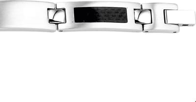 The Jewelry Collection Armband Carbon Poli/mat 9 mm 21 cm - Staal