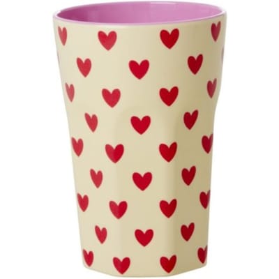Rice melamine beker groot darling hearts creme