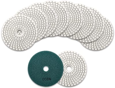 Diamant Polijstpads - Schuurschijven set - Natte Steen Polijsten - Hoge polijst efficiëntie - 10 stuks 100mm - Grijs