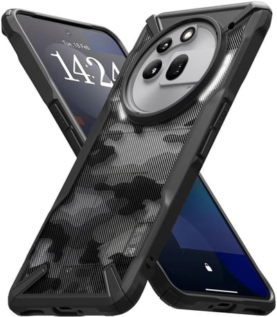 Ringke Fusion X | Hoesje Geschikt voor Nothing Phone (3a) Pro | Back Cover | Militaire Standaard | Camo Zwart