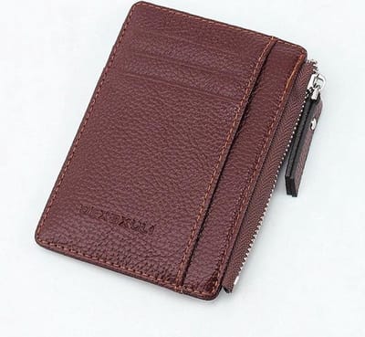 PU Leren Portemonnee I Pasjeshouder I Met Rits I Creditcardhouder I Mini Wallet I Kunstleer Portemonnee I 7 Pasjes I Bruin