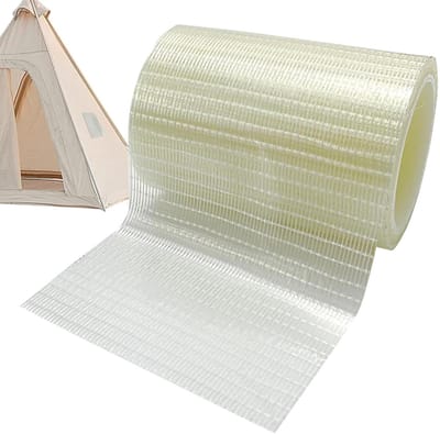 Tent reparatie tape - Zeil versteviging - Outdoor reparaties - Weerbestendige stof - 8x10 cm - Wit