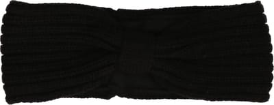 Zwarte gebreide winter hoofdband met strik voor dames/vrouwen - Haarbanden/hoofdbanden - Zachte oorwarmer band