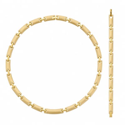 Goudkleurige sieradenset dames ketting armband – cadeau vrouw – nikkelvrij – matte schakelketting – geschenkverpakking – cadeau voor vriendin