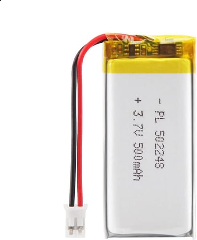 500 mAh 3.7 V lithium polymer ion batterij met 2P-PH aansluiting en 2 mm rastergrootte voor diverse toepassingen